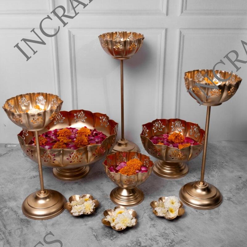 urli pooja stand incrafts pooja rooom decor brass urli diya silver urli diya stand diya gift online puja items