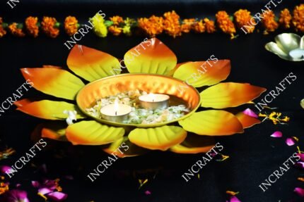 YELLOW AND RED PETAL BOWL URLI
