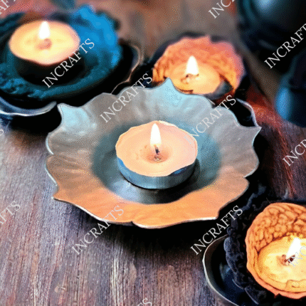 FLORAL METAL DIYA   (SET OF 4)