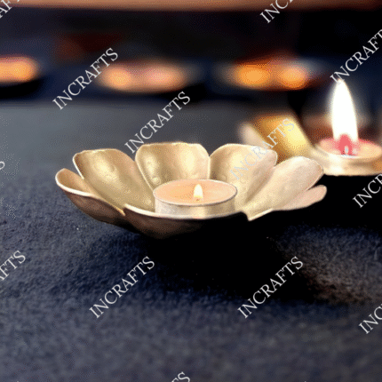FLORAL METAL DIYA  (SET OF 2)