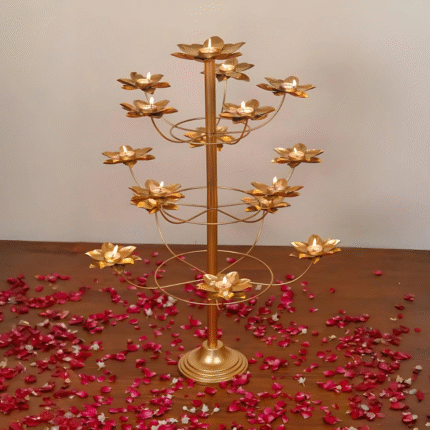Beautifully Designed Lotus Diya Stands