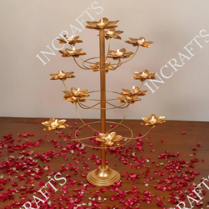 Beautifully Designed Lotus Diya Stands