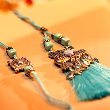 Silver Metal Bhaiya Bhabi Rakhi