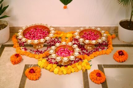 Golden Aura Taj Bowl Diya Urli